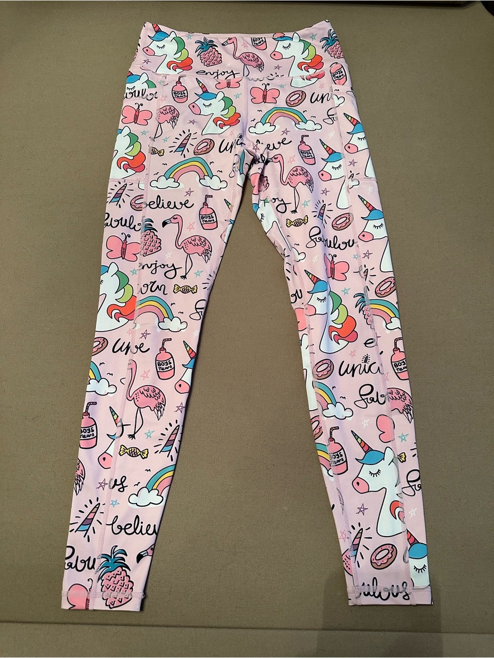 Constantly Varied Gear Pink Unicorn & Rainbow Print Leggings